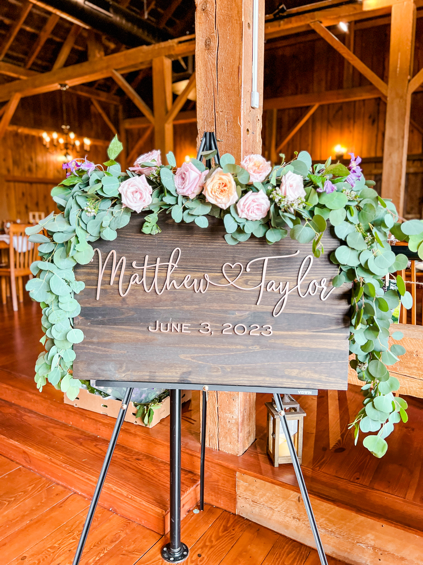 wedding floral welcome sign
