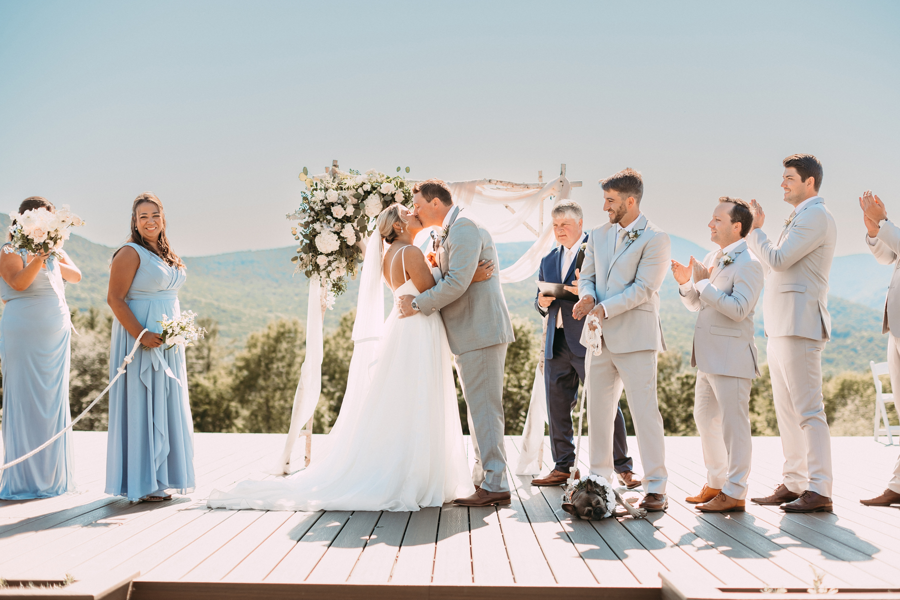 stowe Vermont wedding arch flowers