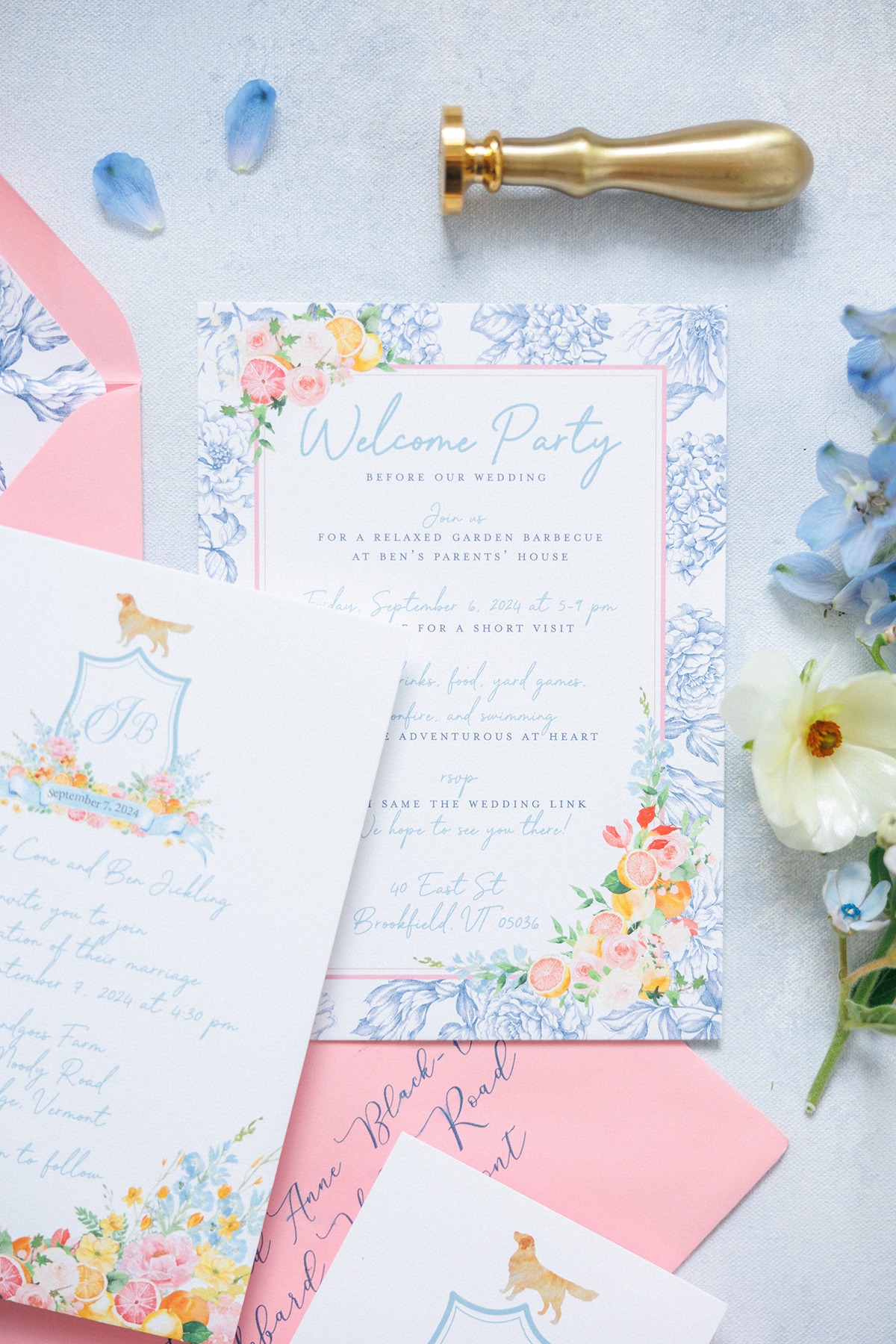 Vermont wedding invitations