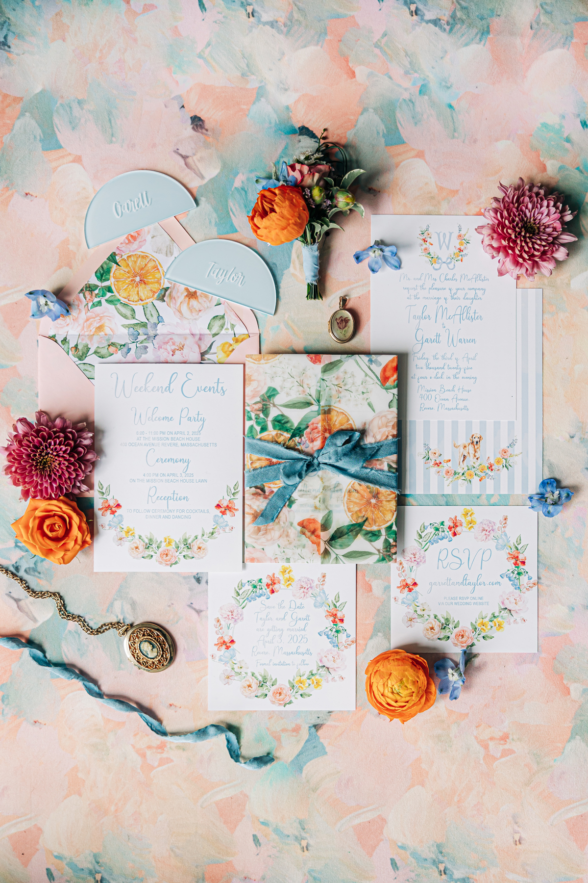 custom Massachusetts wedding invitations stationery