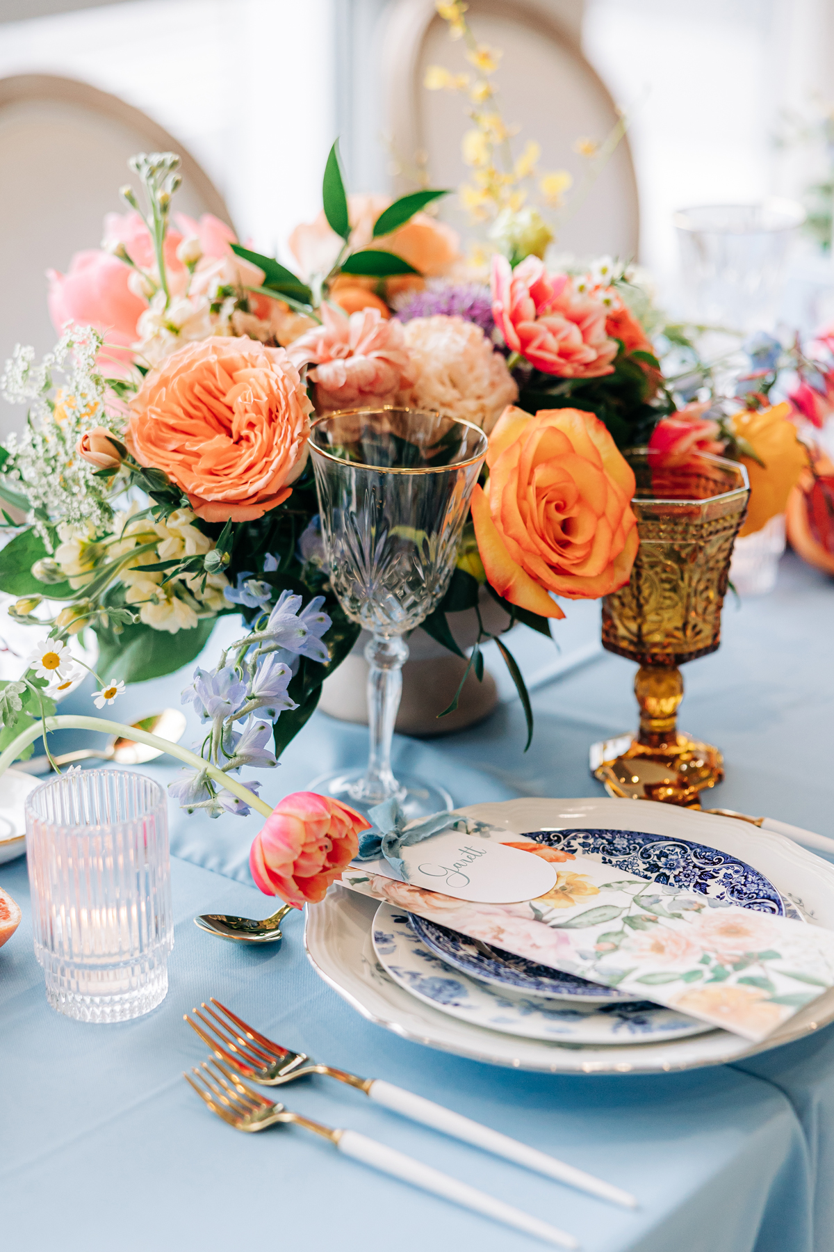 Citrus wedding centerpiece