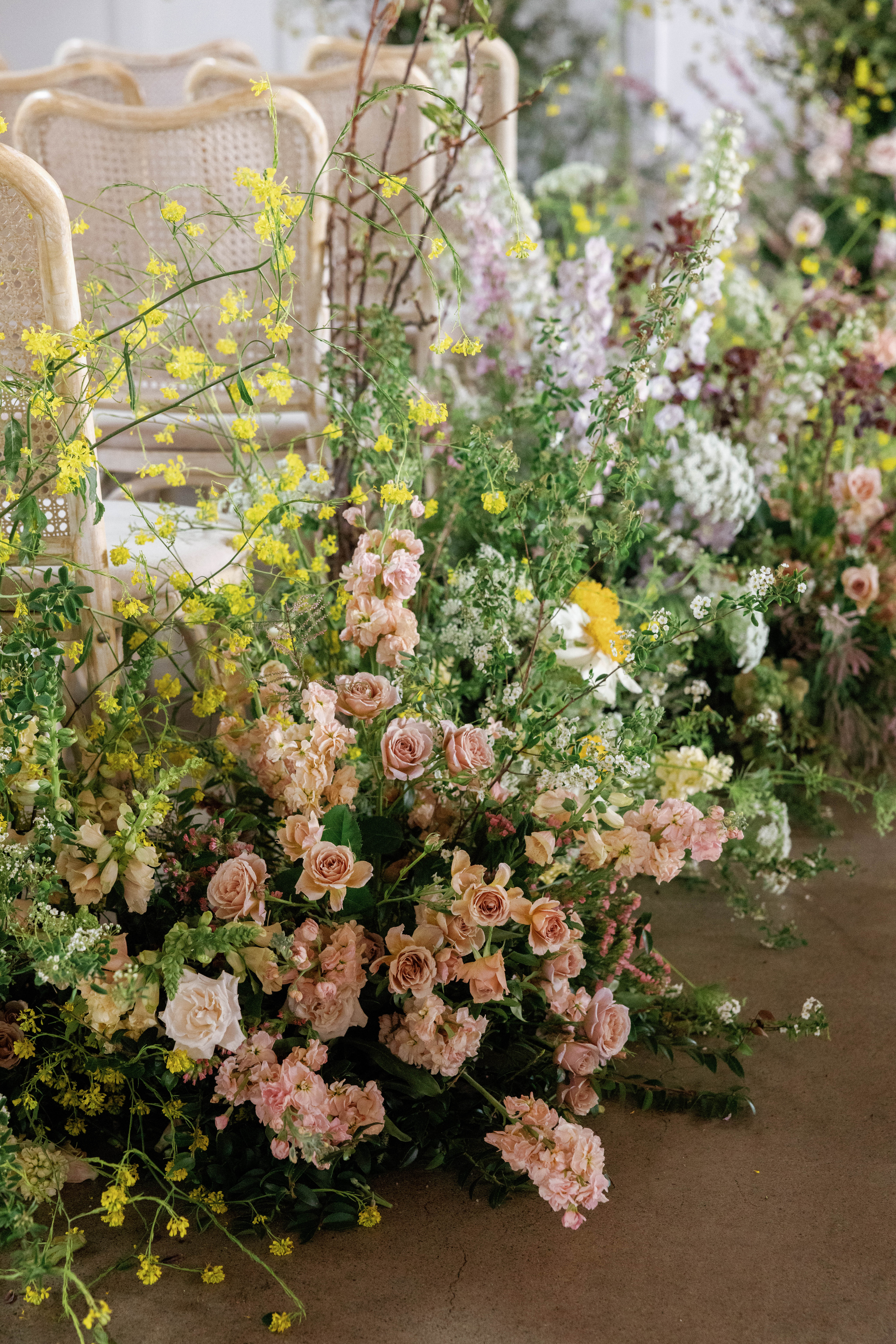 garden meadow floral ground arrangements