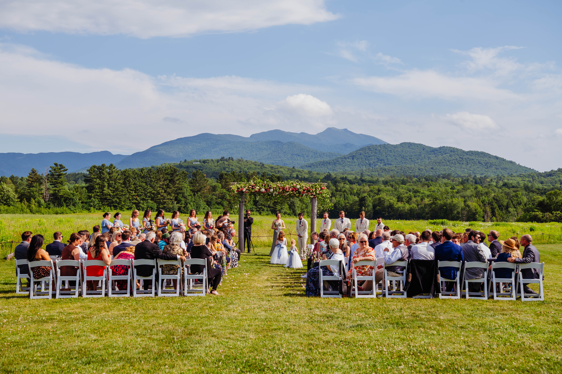vermont wedding ceremony arch flowers