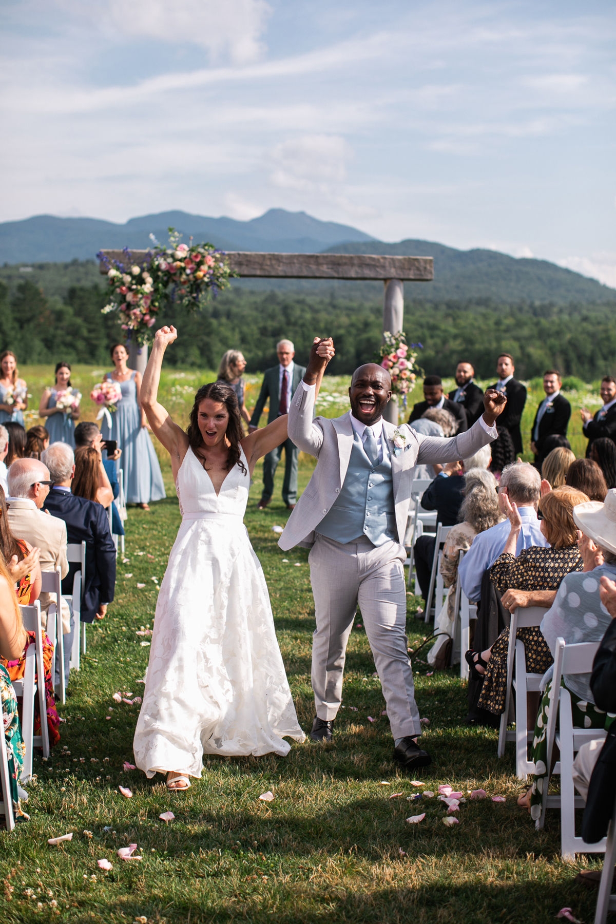 Mountain View summer wedding pastel floral arch