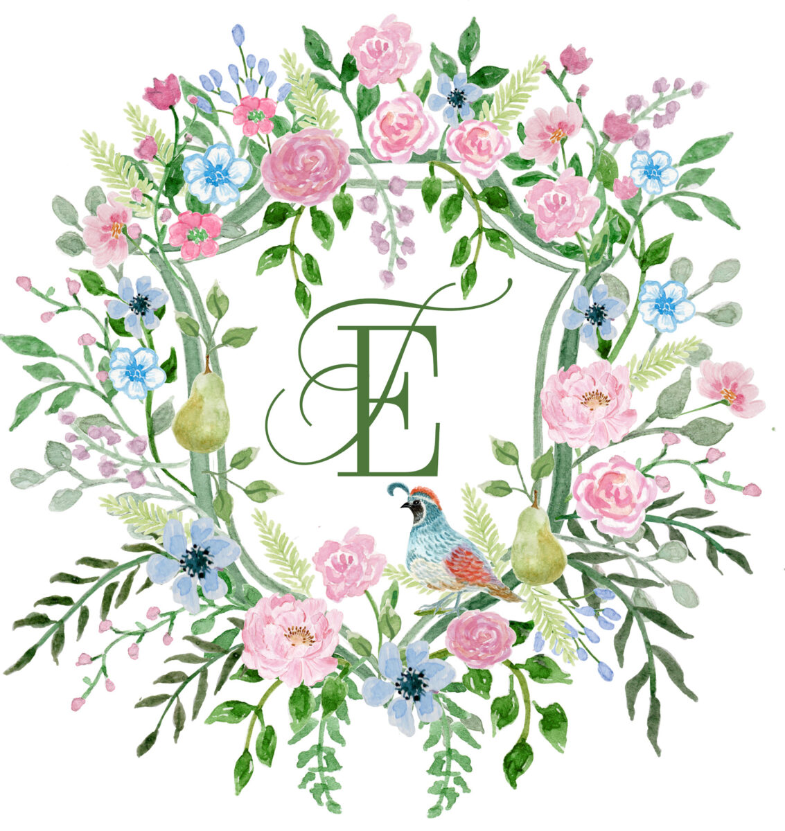 custom watercolor wedding stationery