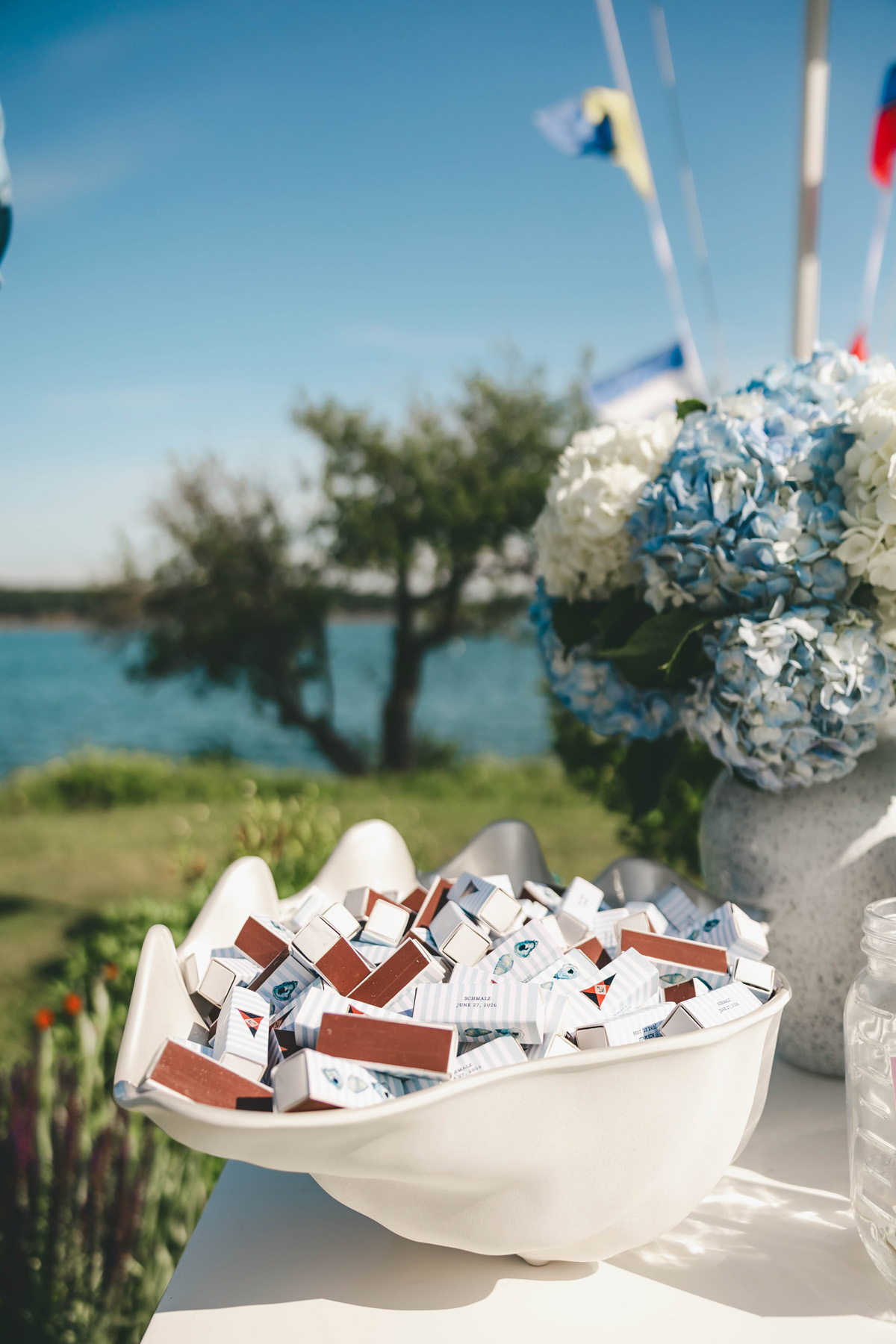 coastal Maine wedding stationery custom wedding matches with oysters artwork